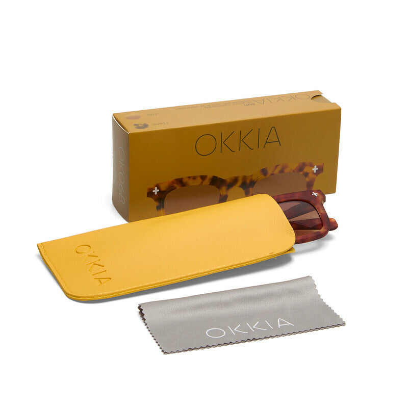 OKKIA Firenze Occhiali da Sole Unisex Rotondo Sahara Avana