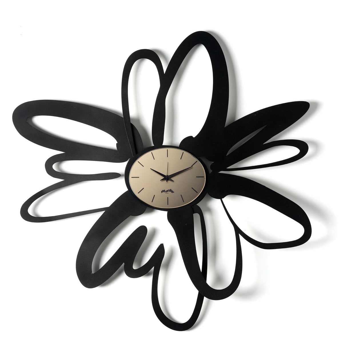 Orologio da parete Shodo Arti & Mestieri in metallo e velluto nero 74x71 cm