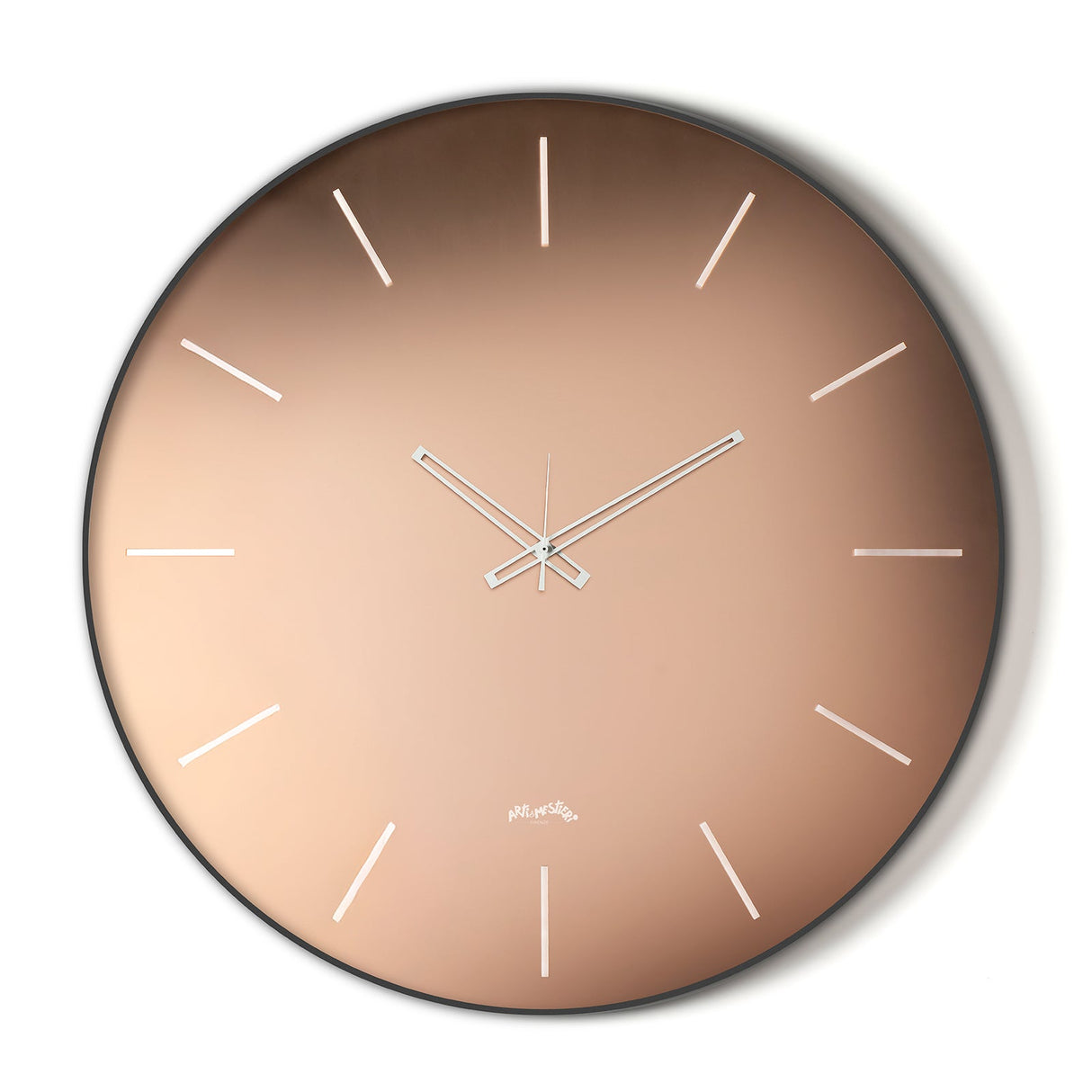 Orologio da parete Giotto Arti & Mestieri in metallo nero e velluto rosa 60 cm