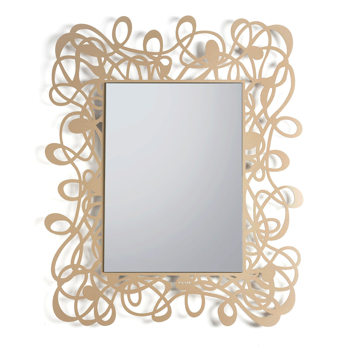 Specchio Scarabocchio Arti & Mestieri in metallo beige 80x96 cm