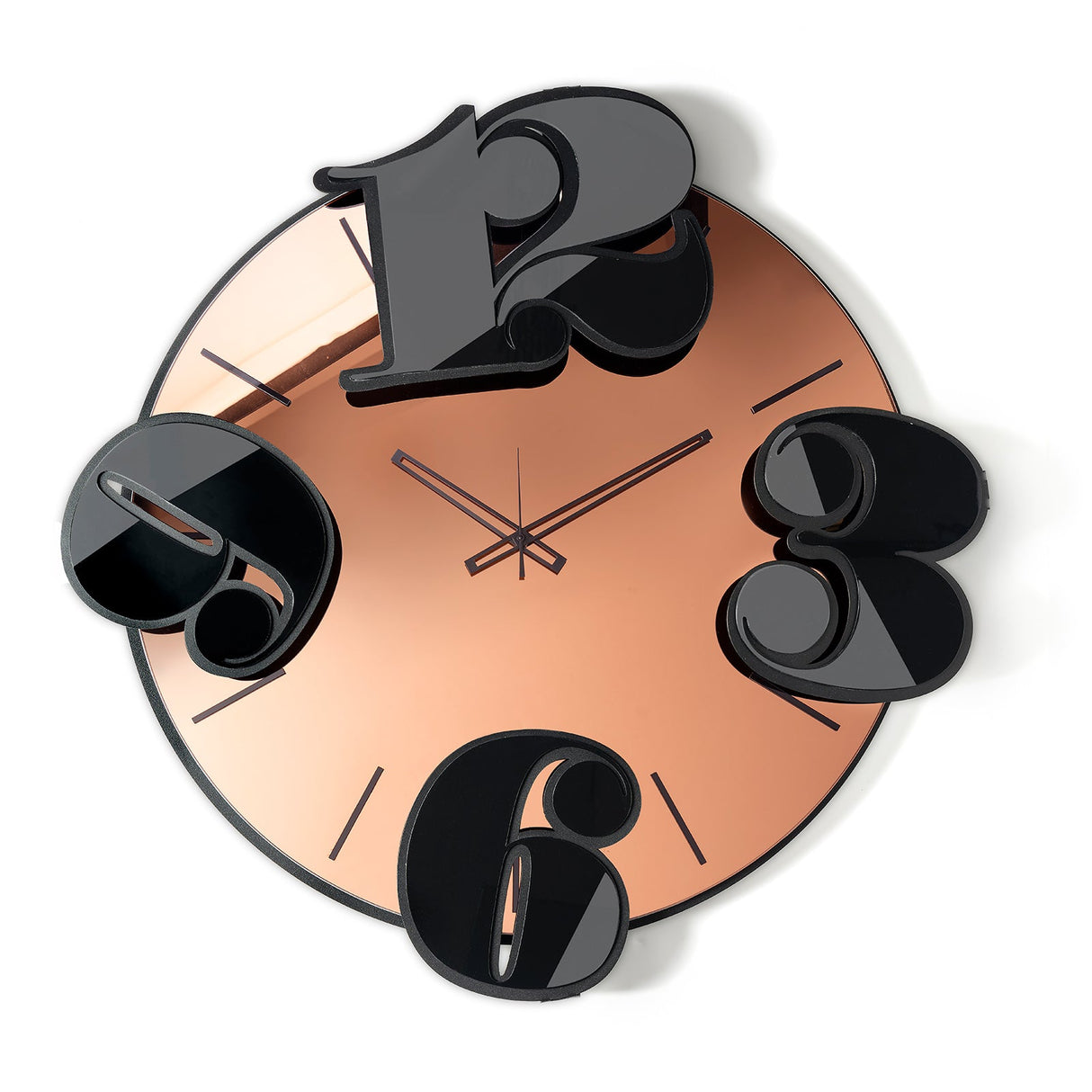 Orologio da parete Benguiat Arti e Mestieri metallo nero con dettagli rosa