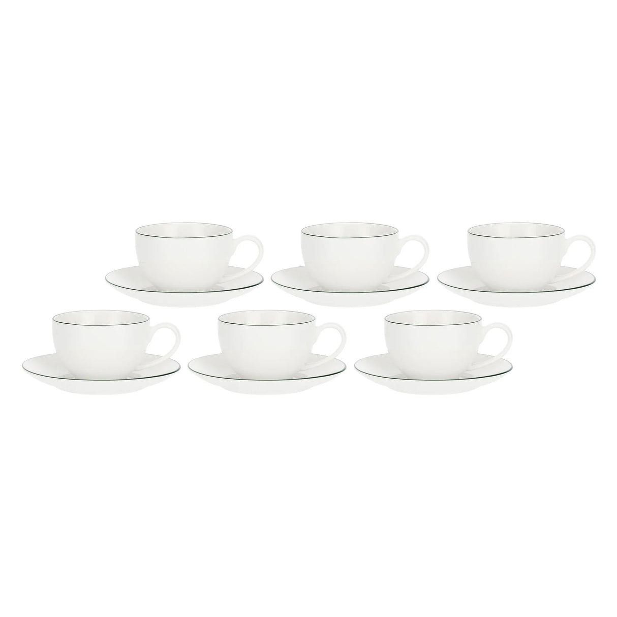 Set 6 tazze caffè Dintorno La Porcellana Bianca in porcellana con bordo verde