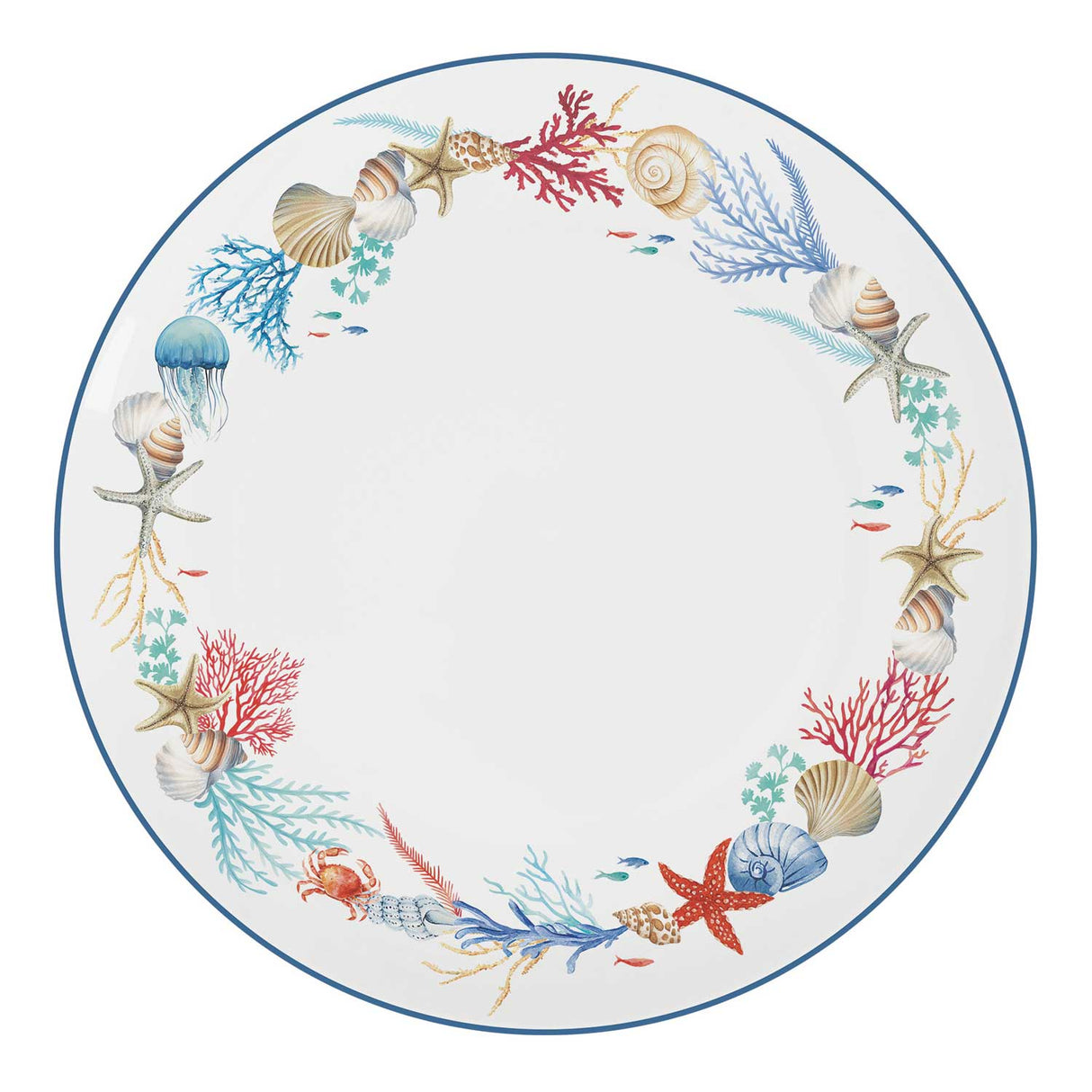 EASY LIFE Servizio Tavola Piatti Set 18 Pezzi in Porcellana Sea Breeze