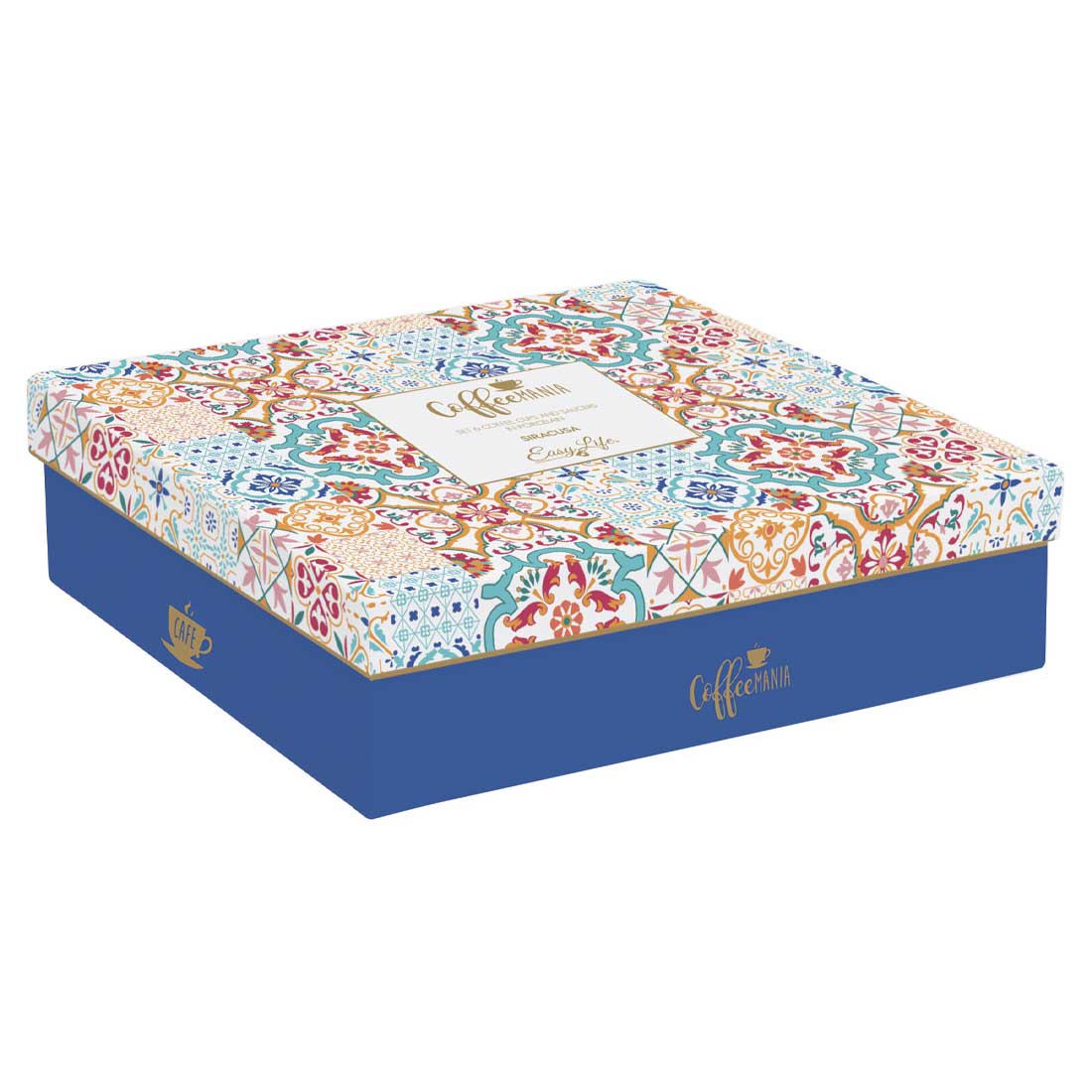 EASY LIFE Set 6 Tazzine Espresso 100ml con Piattini in Gift Box Siracusa