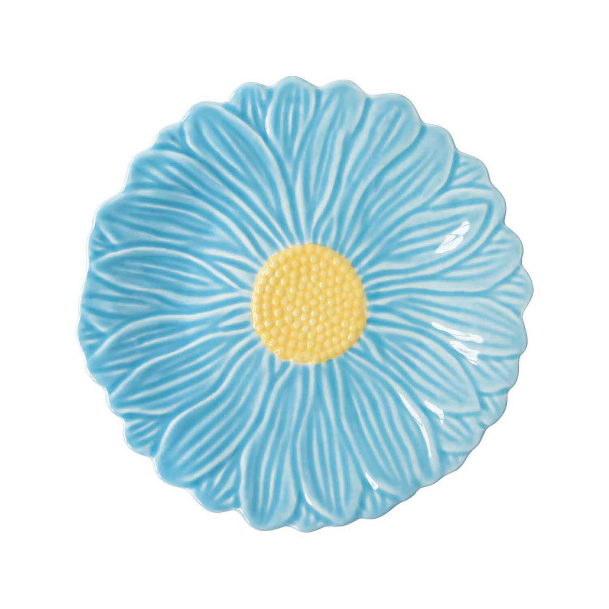 Piatto dessert Daisy Easy Life in porcellana azzurra 21 cm
