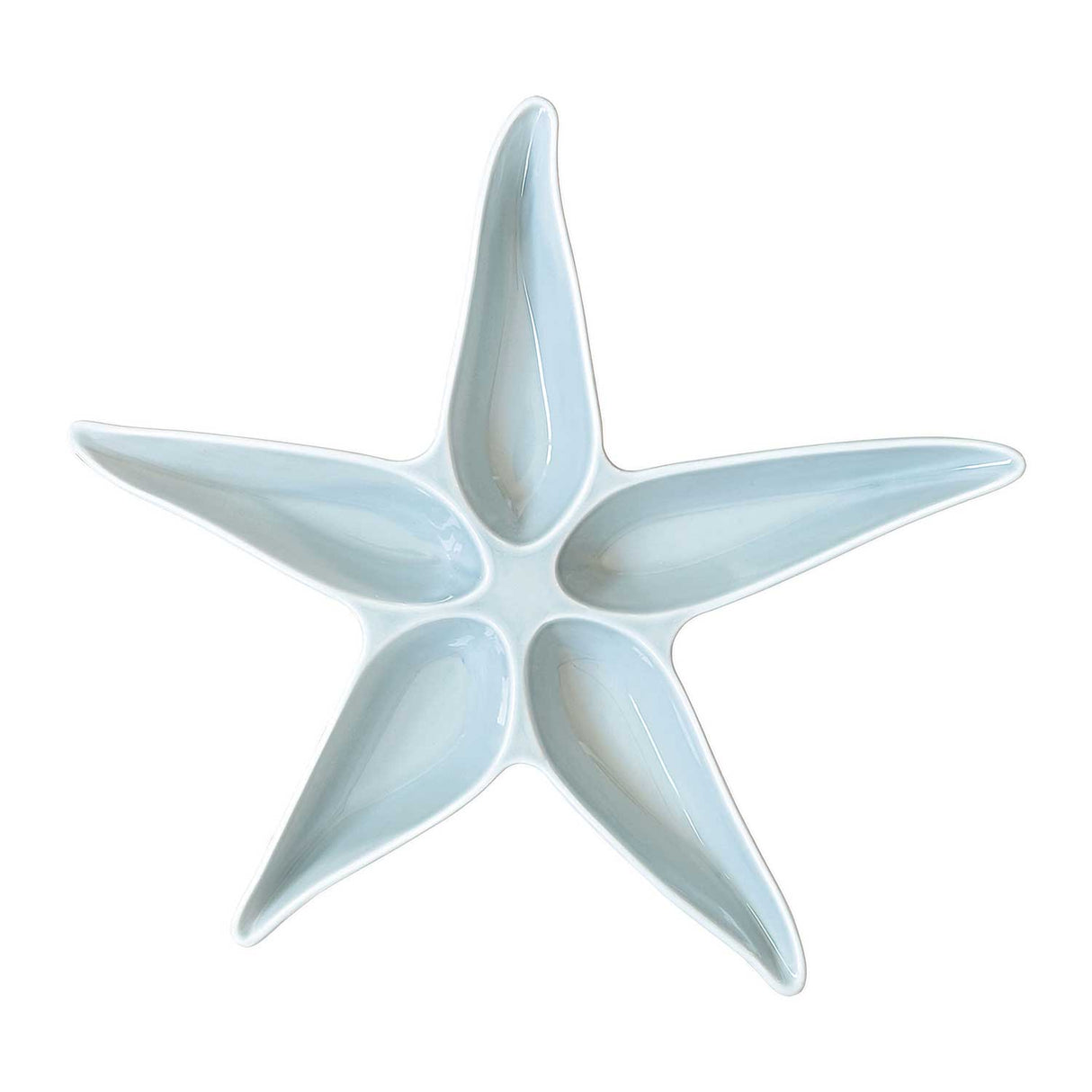 EASY LIFE Antipastiera Stella Marina in Porcellana 36,5cm Coquillages Azzurro