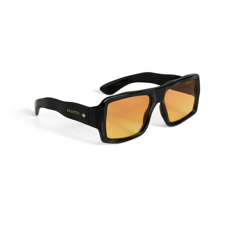 SELETTI x OKKIA Occhiali da Sole Kansas Unisex Neri Lenti Gialle