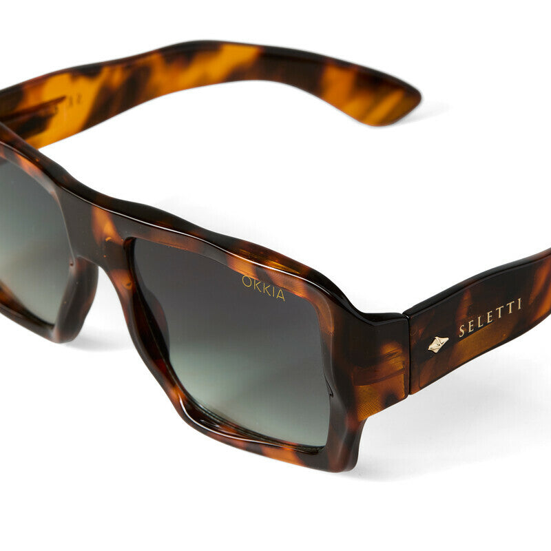 SELETTI x OKKIA Occhiali da Sole Kansas Unisex Avana Lenti Verdi