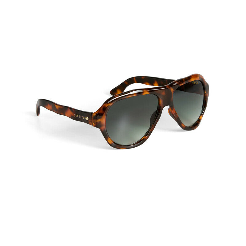 SELETTI x OKKIA Occhiali da Sole Florida Unisex Avana Lenti Verdi