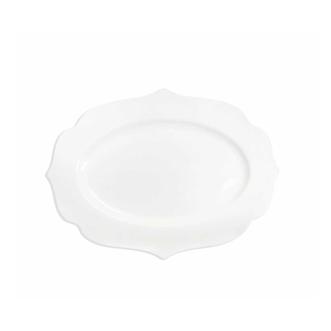 Vassoio ovale Queen Brandani in porcellana bianca 35x25 cm