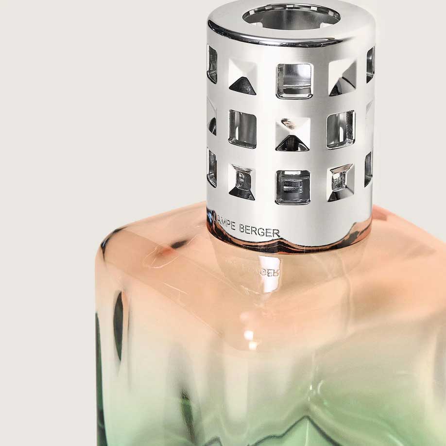 LAMPE BERGER Lampada Catalitica Cofanetto Glacon Peche/Verte con 250ml Zeste de Verveine