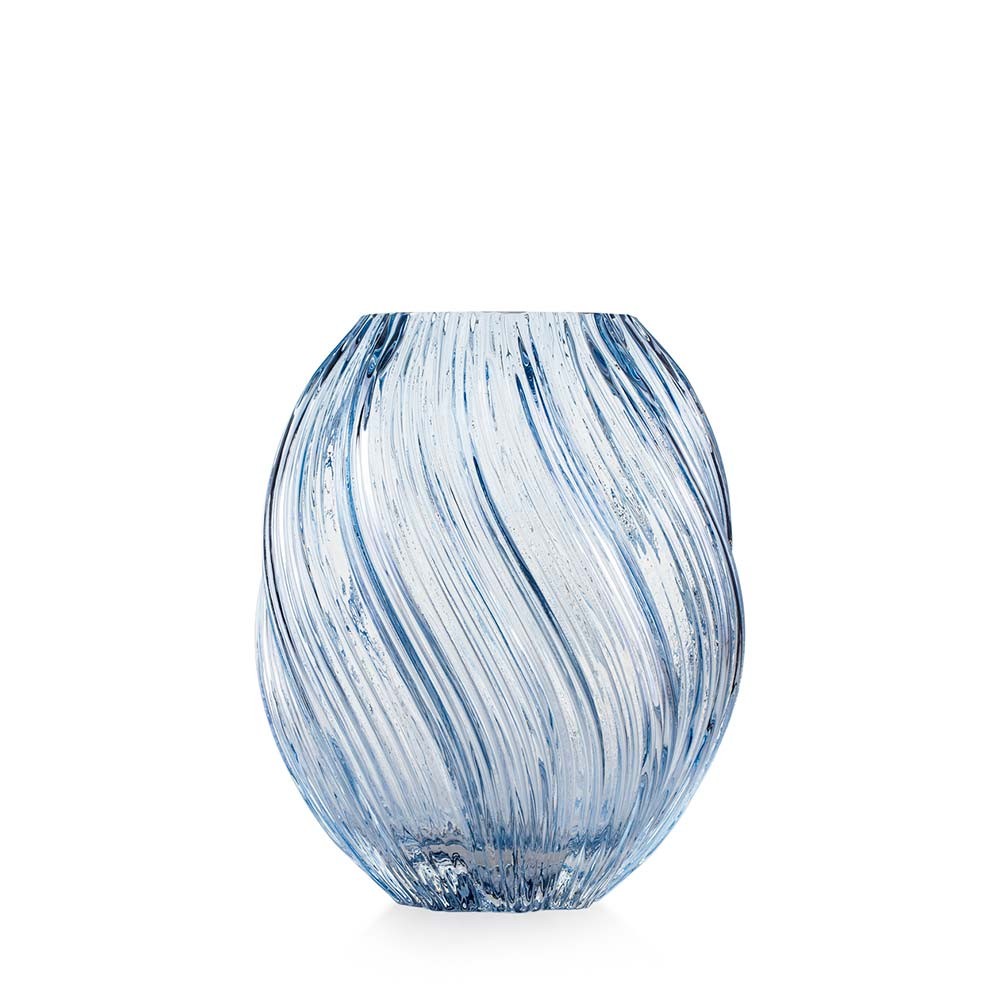EMÒ ITALIA Vaso Spirale in Vetro Blu 18x21cm