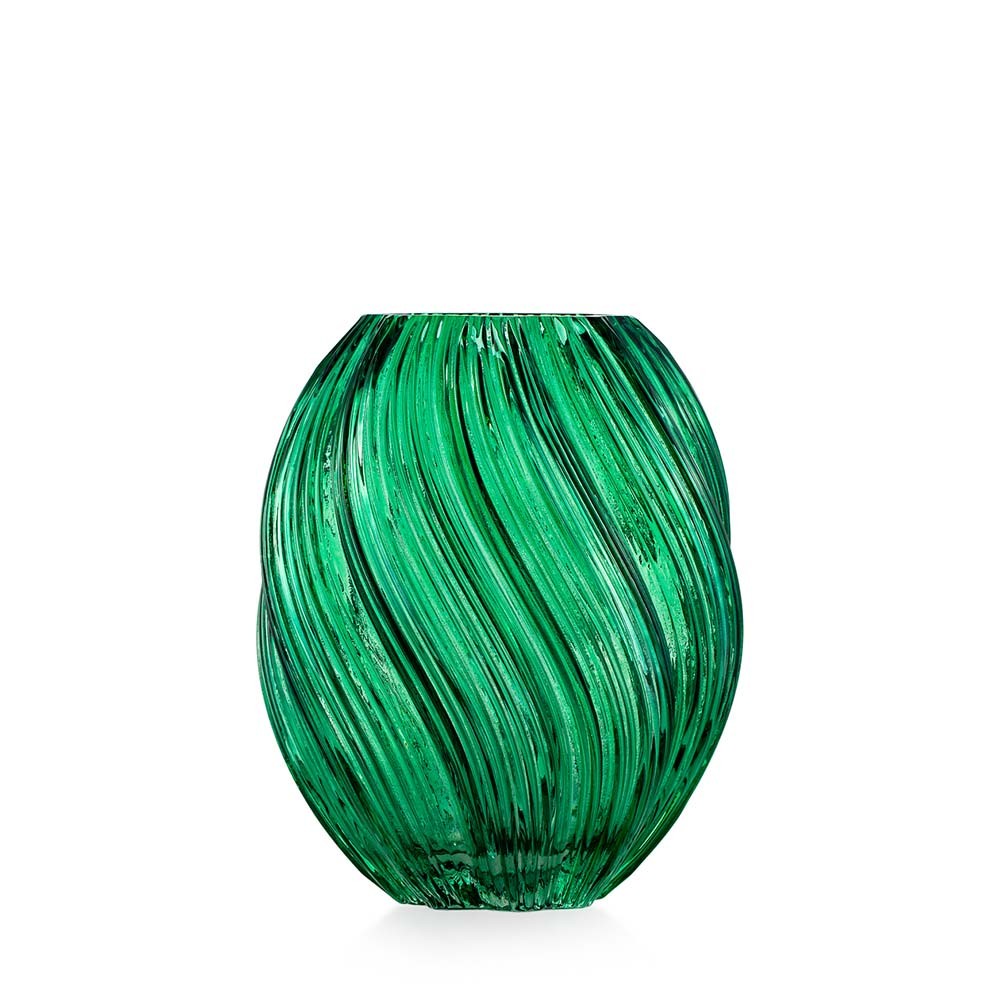 EMÒ ITALIA Vaso Spirale in Vetro Verde 18x21cm