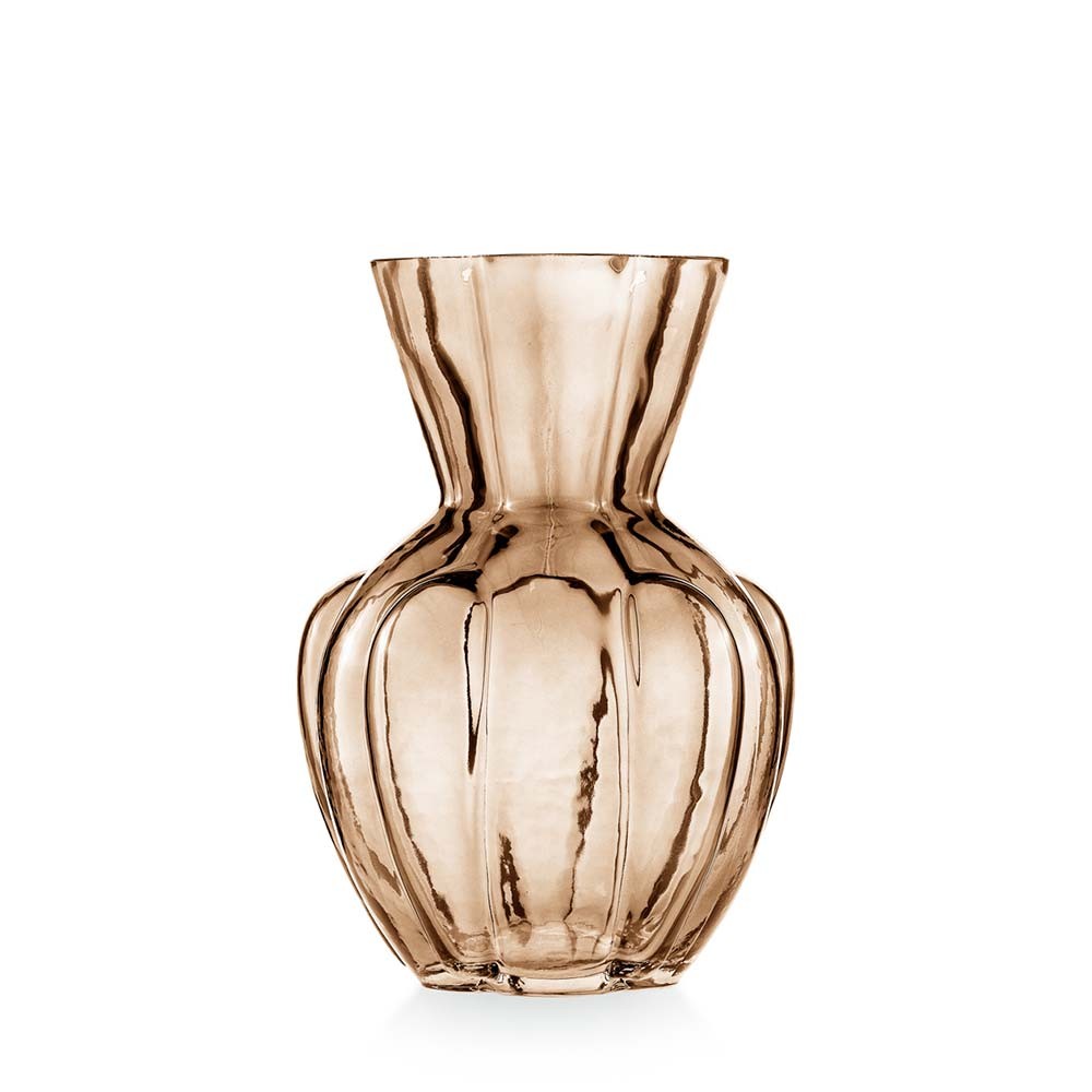 EMÒ ITALIA Vaso Tulipano in Vetro Ambra 17x24,5cm