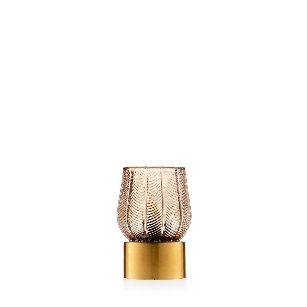 EMÒ ITALIA Lampada a Foglie in Vetro Ambra 8,5x12cm