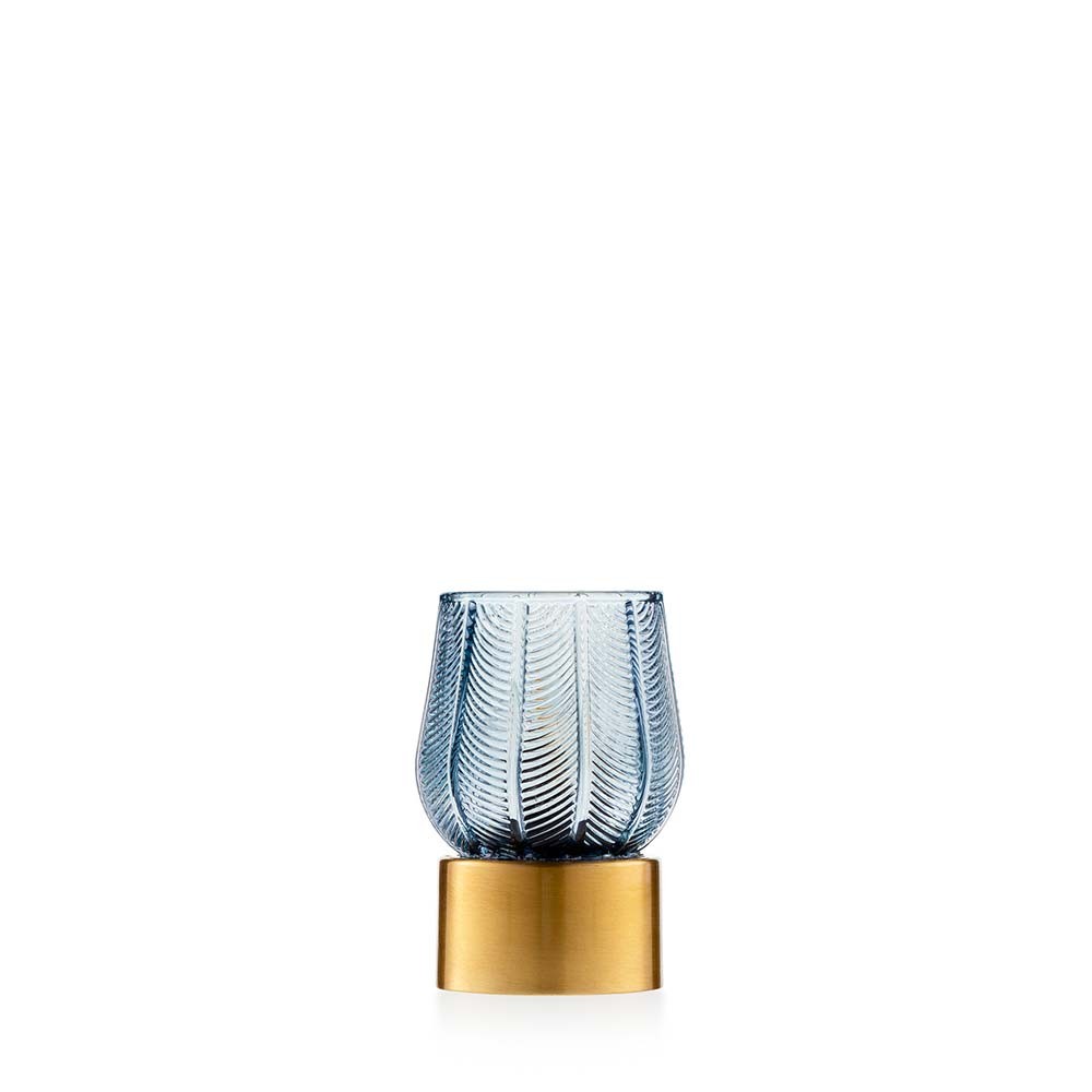 EMÒ ITALIA Lampada a Foglie in Vetro Blu 8,5x12cm