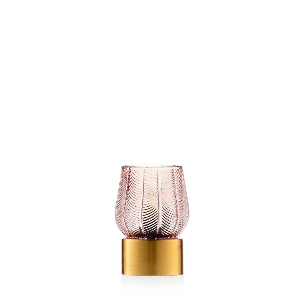 EMÒ ITALIA Lampada a Foglie in Vetro Cipria 8,5x12cm