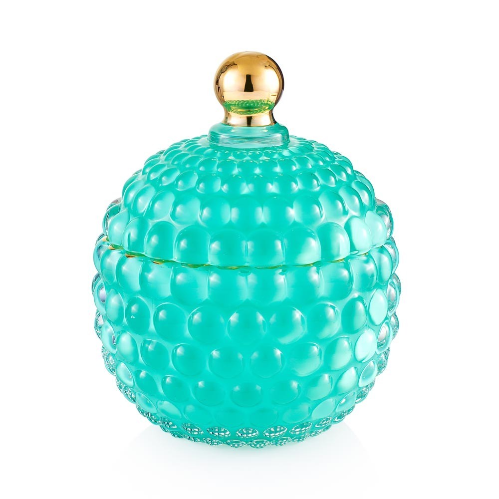 EMÒ ITALIA Scatola Bombata in Vetro Verde 11x13cm