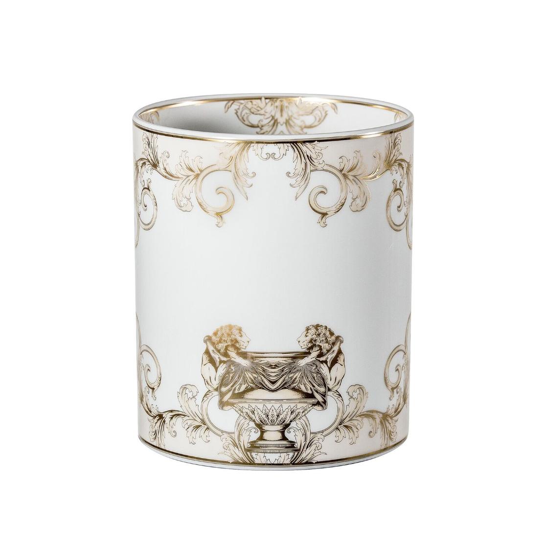VERSACE Vaso da Fiori La Coupe des Dieux Bianco Oro 18cm in Porcellana