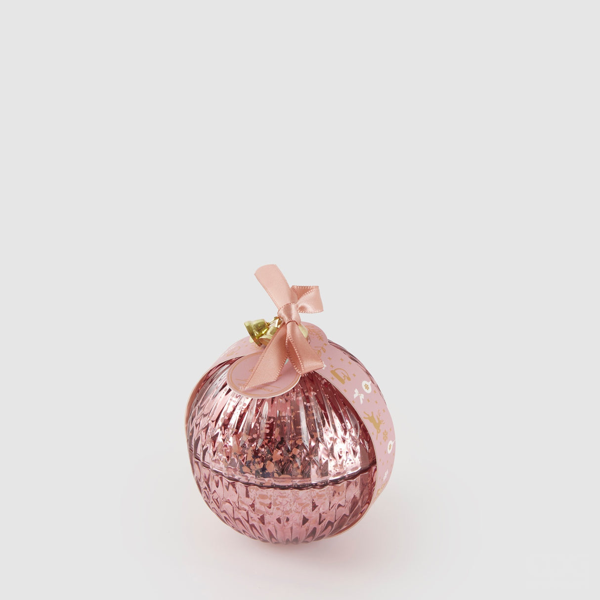 EDG Enzo De Gasperi Candela Natalizia Profumata a Sfera Rosa antico in Vetro e Cera 8cm