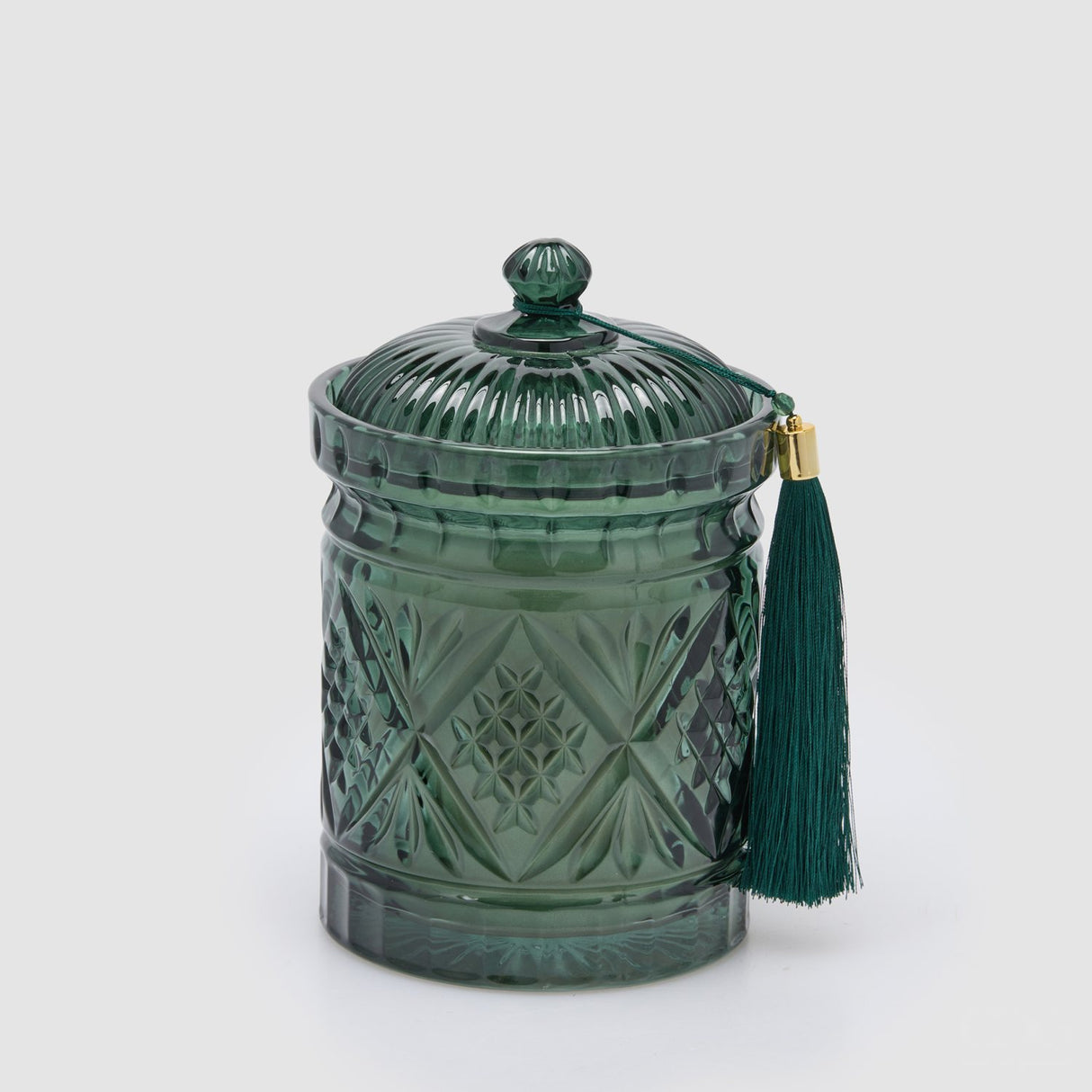 EDG Enzo De Gasperi Candela Natalizia Profumata Crystal con Nappina Verde in Vetro e Cera 18x12cm