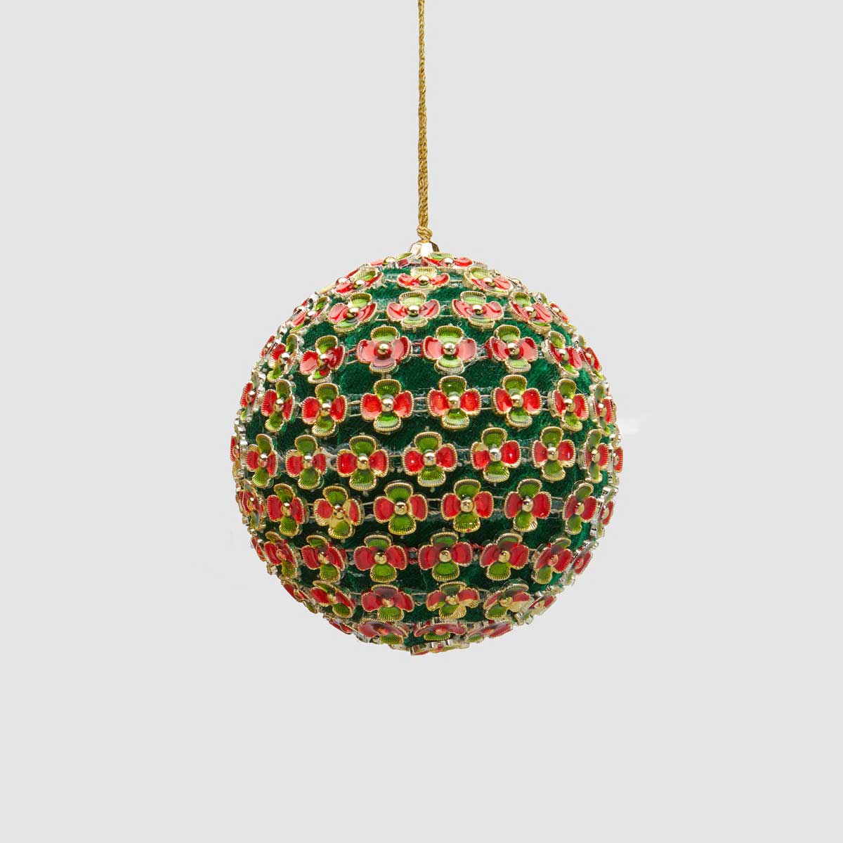 EDG Enzo De Gasperi Pallina di Natale Flowermix Verde in Plastica 10cm