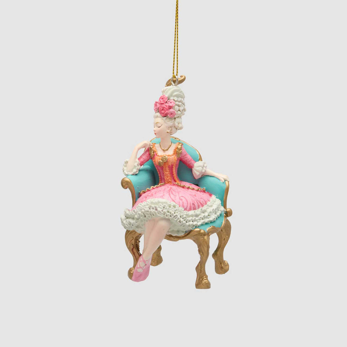 EDG Enzo De Gasperi Addobbo Natalizio Dama d'Epoca Multicolore in Poliresina 10,5cm