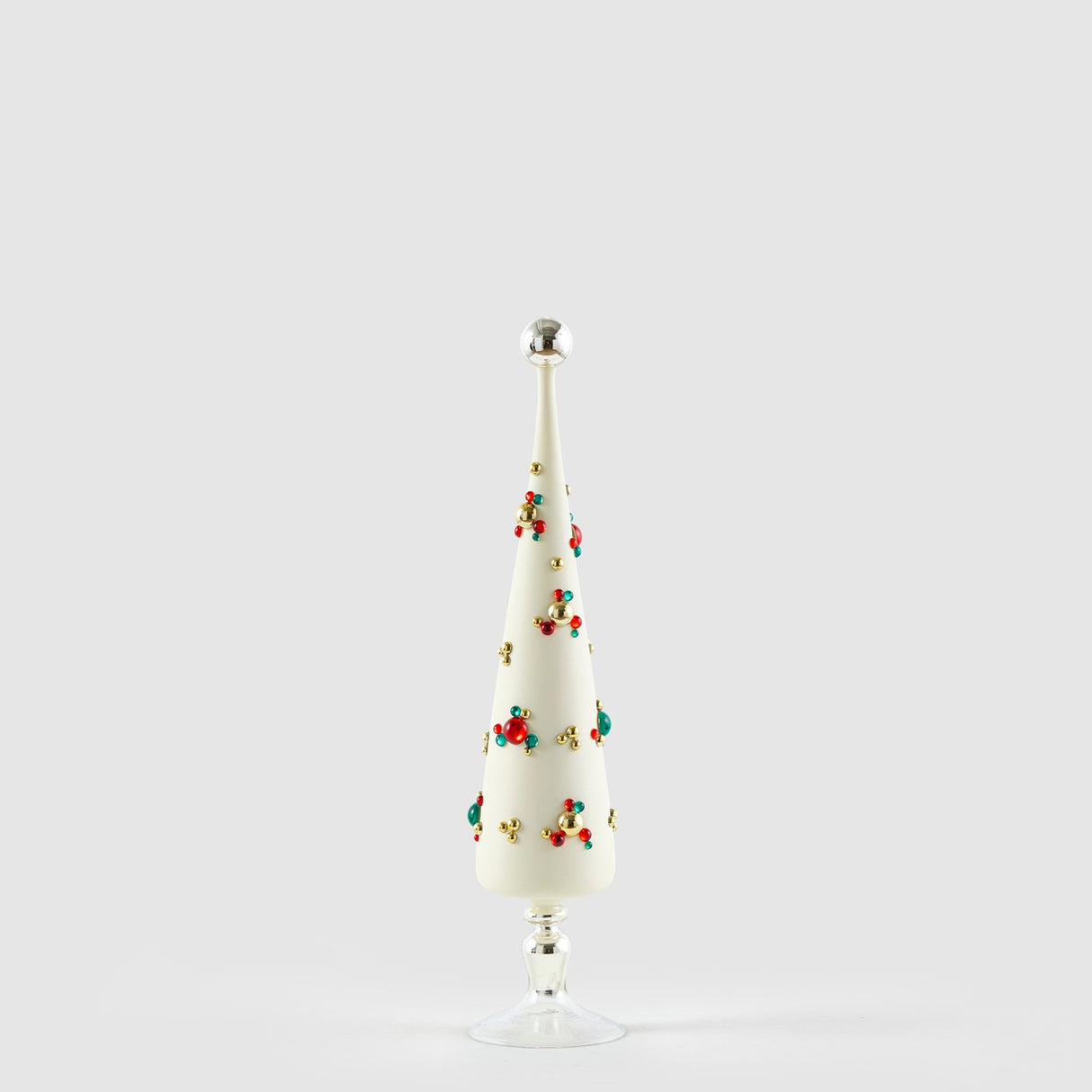 EDG Enzo De Gasperi Alberello di Natale a Bolle Bianco in Vetro 52cm
