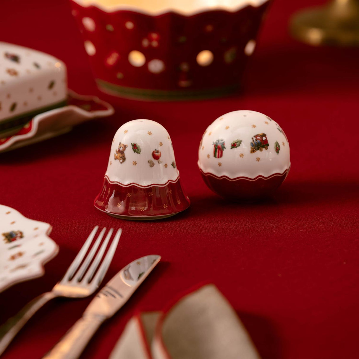 VILLEROY & BOCH Set Saliera e Pepiera Natalizie Toy's Delight in Porcellana Premium 6cm