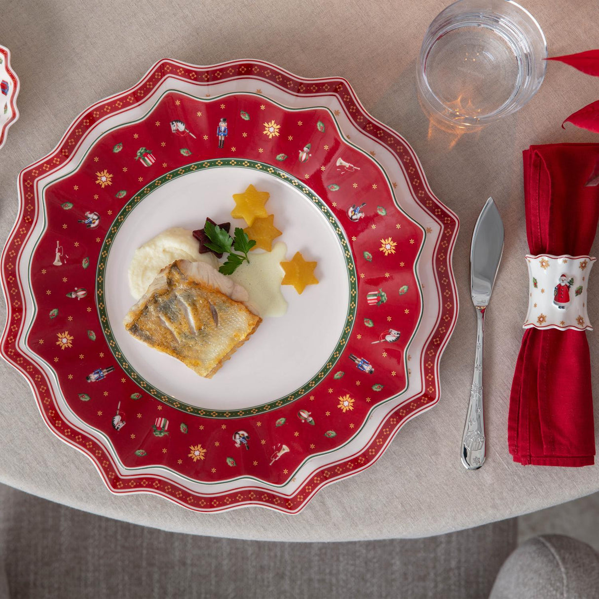 VILLEROY & BOCH Set 4 Portatovaglioli Natalizi Toy's Delight in Porcellana Premium 5cm