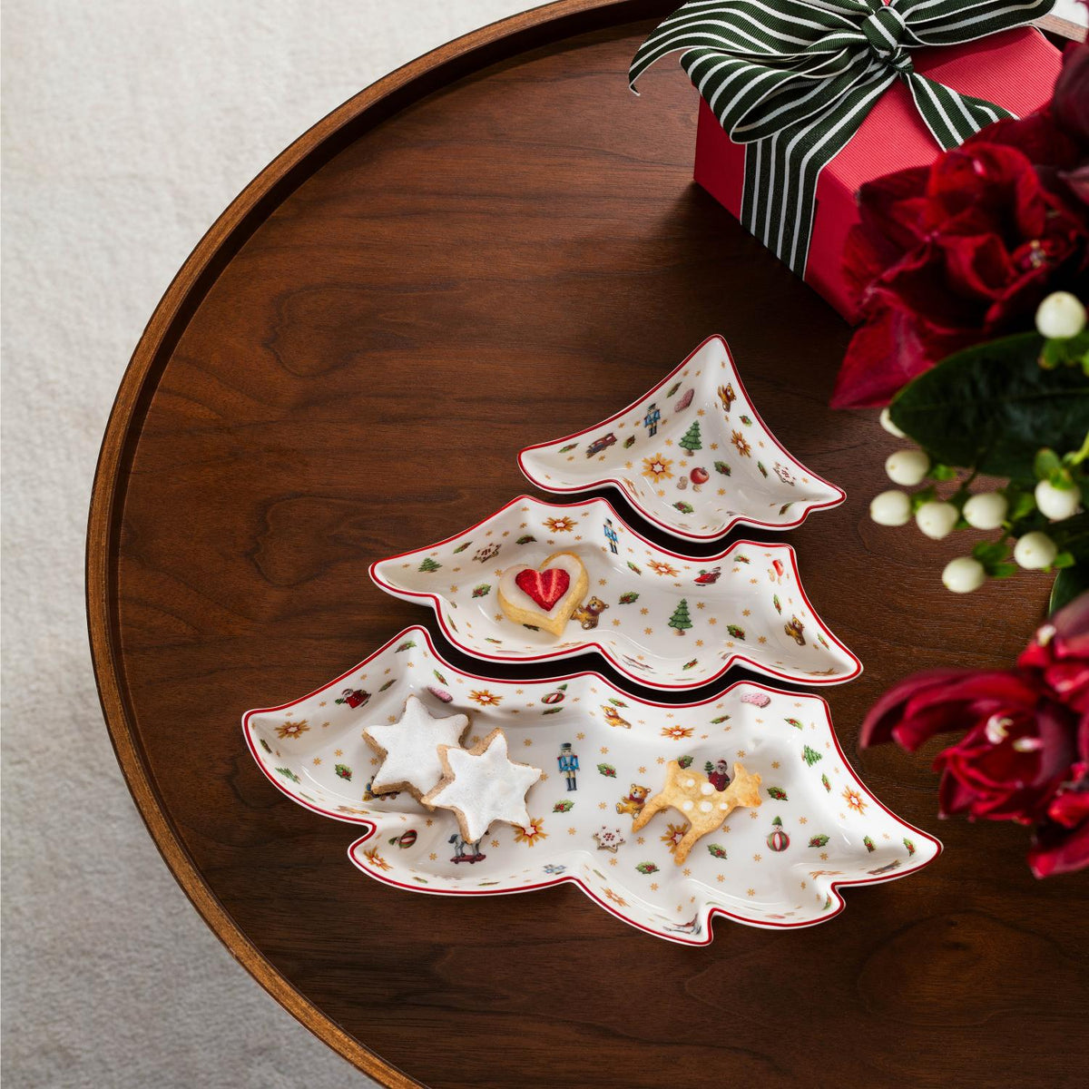 VILLEROY & BOCH Set Ciotoline Portasalse Albero di Natale Toy's Delight in Porcellana Premium 26x28cm