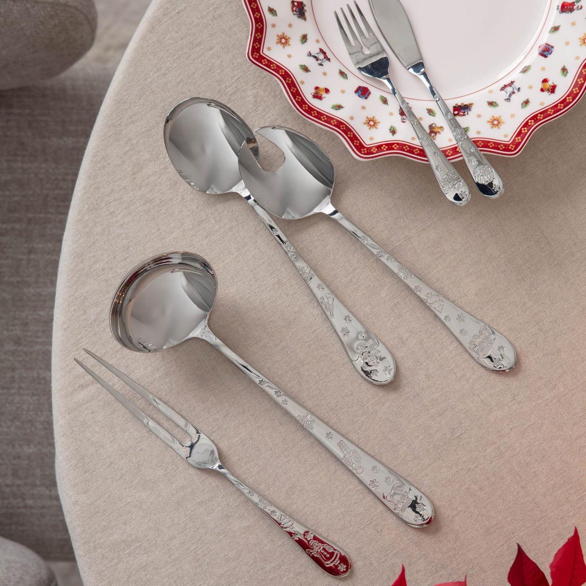 VILLEROY & BOCH Set Posate da Insalata Natalizie Toy's Delight in Acciaio inossidabile 27cm