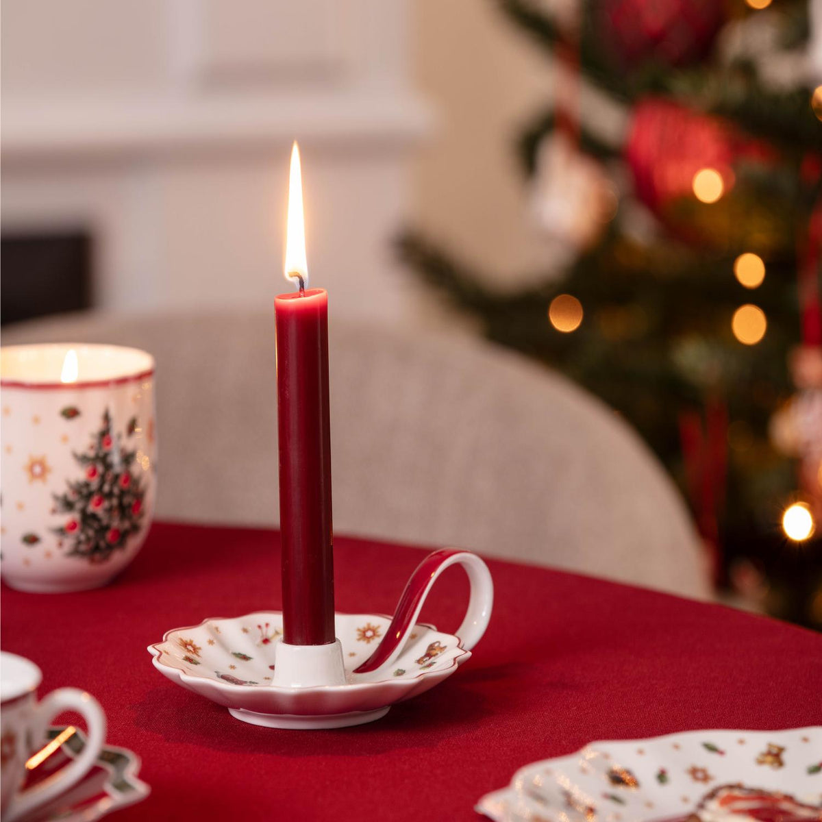 VILLEROY & BOCH Portacandela Natalizio a Bugia Toy's Delight in Porcellana Premium 5cm