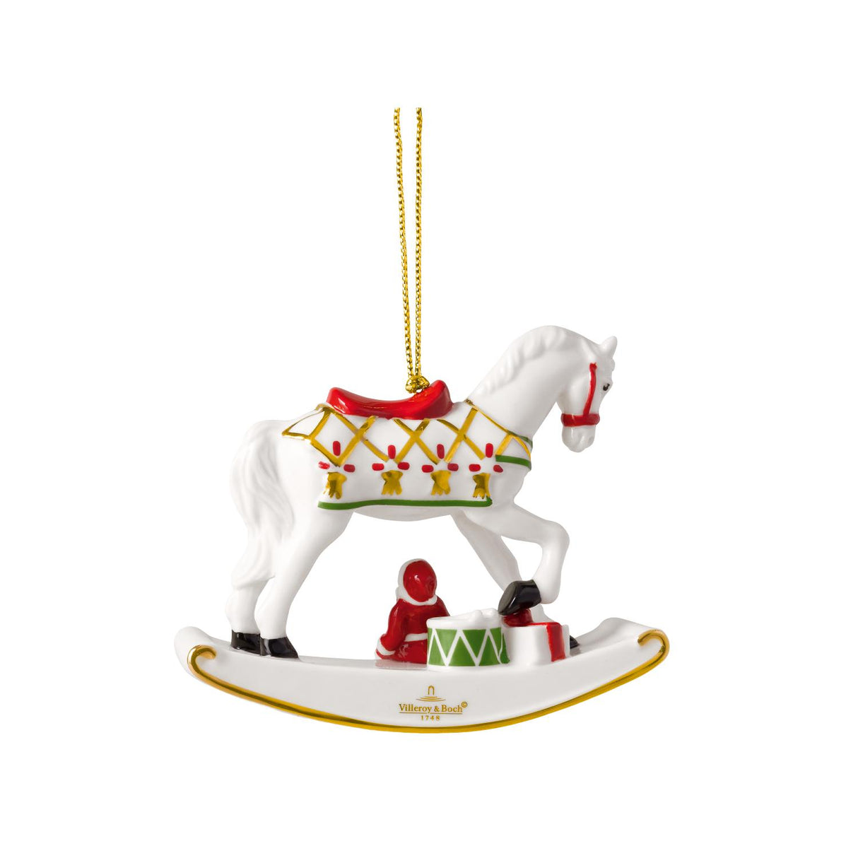 VILLEROY & BOCH Addobbo Natalizio Cavallo a Dondolo Christmas Classics 2026 Oro in Porcellana Premium 9cm