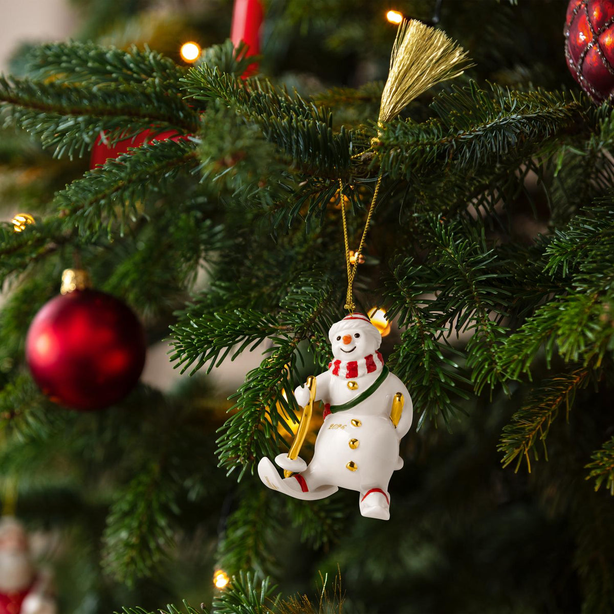 VILLEROY & BOCH Addobbo Natalizio Pupazzo di Neve Christmas Classics 2026 Oro in Porcellana Premium 10cm
