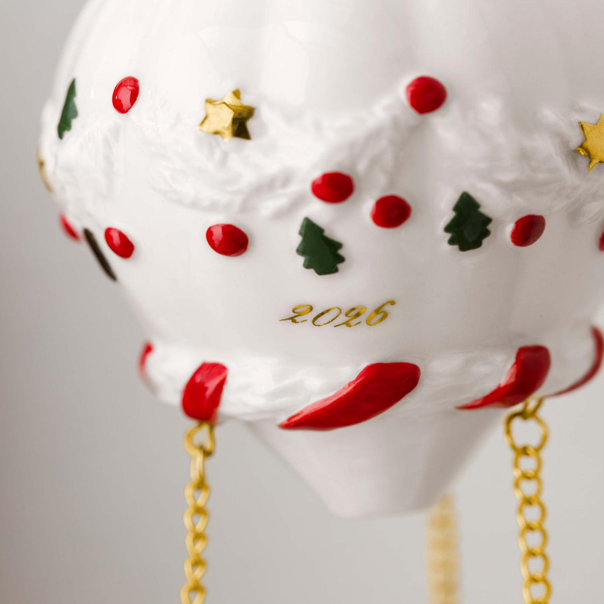VILLEROY & BOCH Addobbo Natalizio Mongolfiera Christmas Classics 2026 Oro in Porcellana Premium 15cm