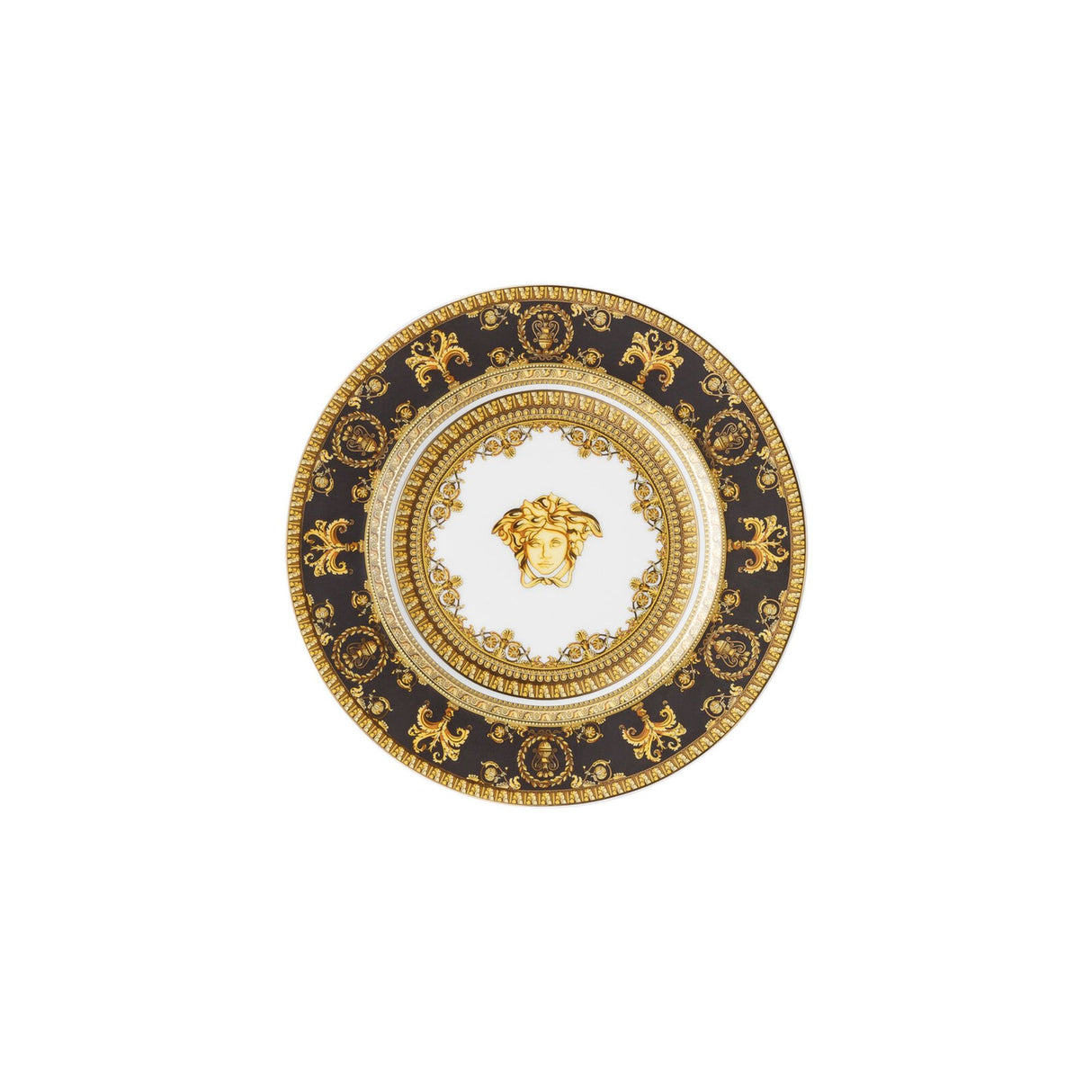 VERSACE I Love Baroque Piatto 18 cm Porcellana Nero e Oro
