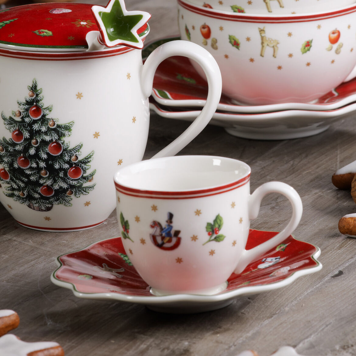 VILLEROY & BOCH Toy's Delight Tazza Caffè Espresso 100ml con Piattino 13cm Tavola di Natale