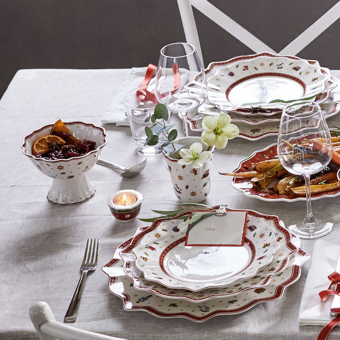 VILLEROY & BOCH Toy's Delight Coppetta Ciotola Macedonia 500ml su Piede Natale