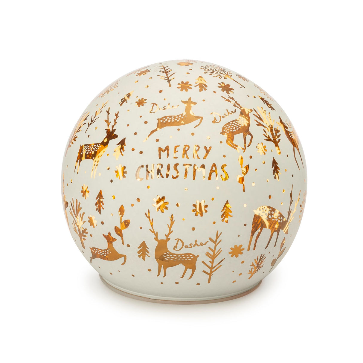 Sfera lanterna LED Noel Lamart in vetro decorato 10 cm