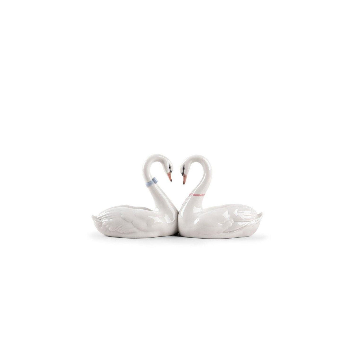 Cake Topper Amore Senza Fine Lladrò in porcellana a forma di cigni 12x25 cm