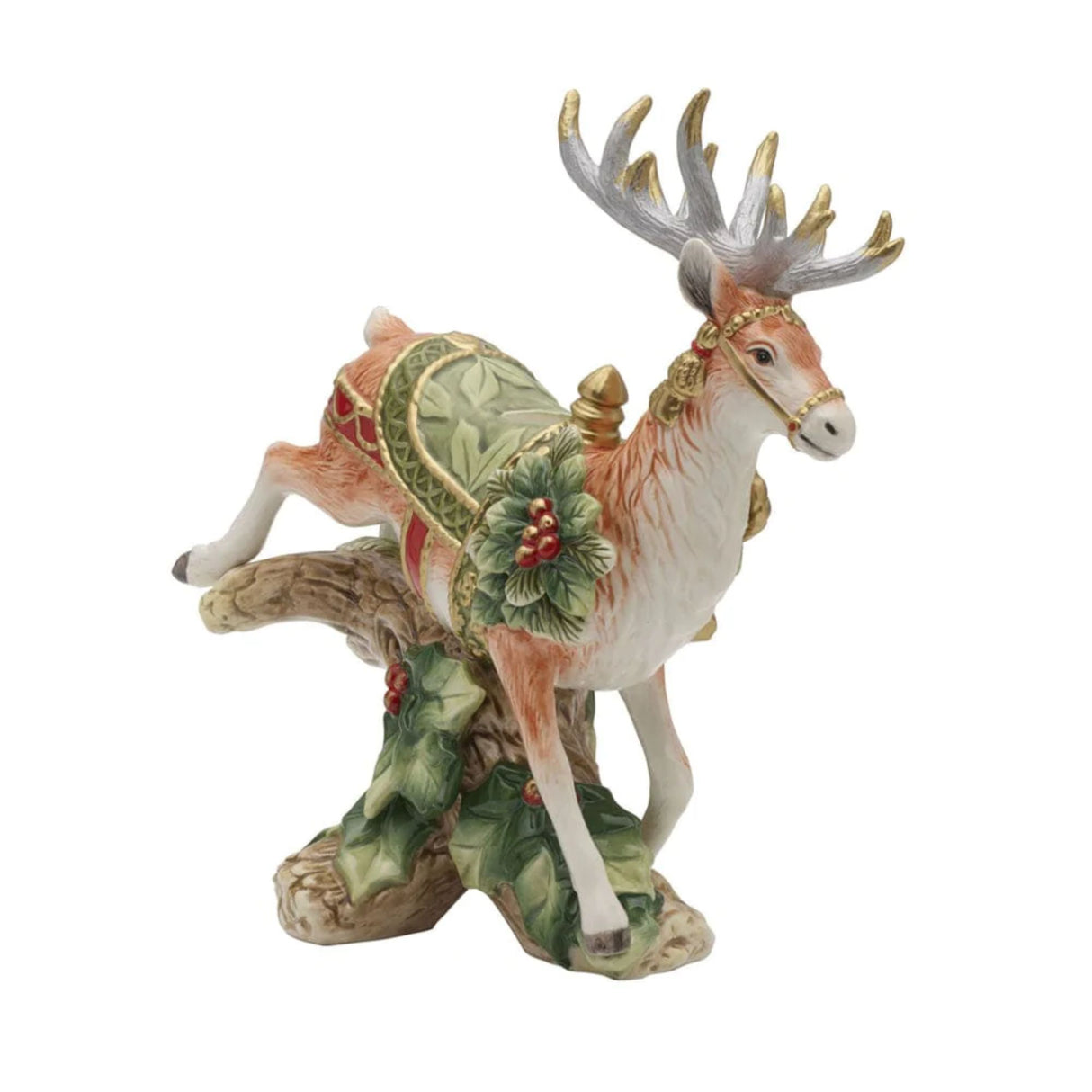 FITZ & FLOYD - Figura Statua Renna Decorazione Natale 27 cm Portacandela 1022017