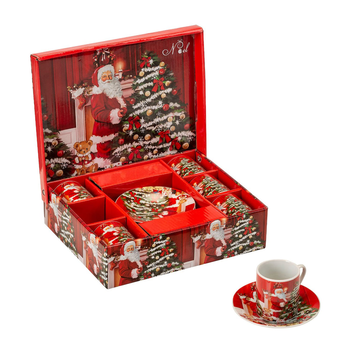 Set 6 tazze caffè Noel by Lamart in porcellana decorata 80ml 11cm