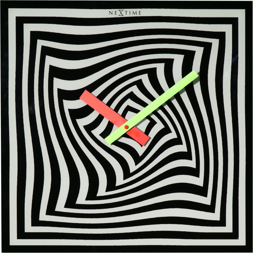 Orologio da parete Gracy NeXtime in vetro nero con design geometrico 43x43 cm