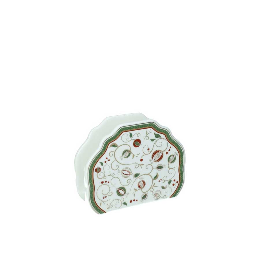 Portatovaglioli Tempo di Festa Brandani in porcellana decorata 12x10 cm