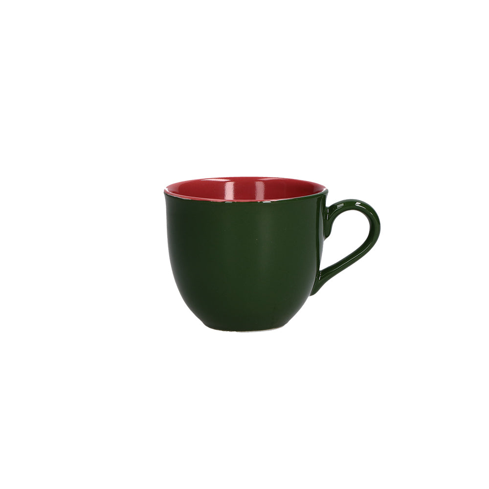 ROSE & TULIPANI - Cozy Cottage Tazza Caffè con Piattino Natalizia 100ml Verde