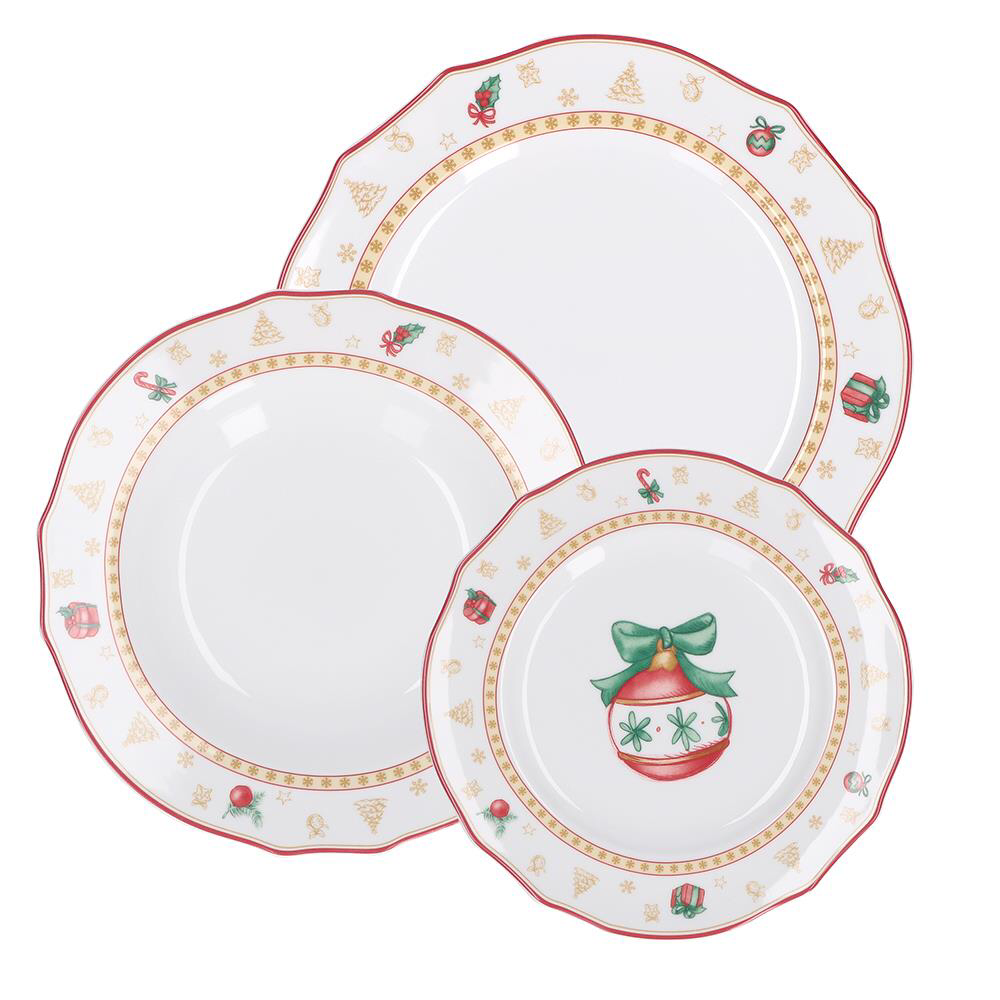 Set 6 piatti Christmas Edition La Porcellana Bianca in porcellana decorata