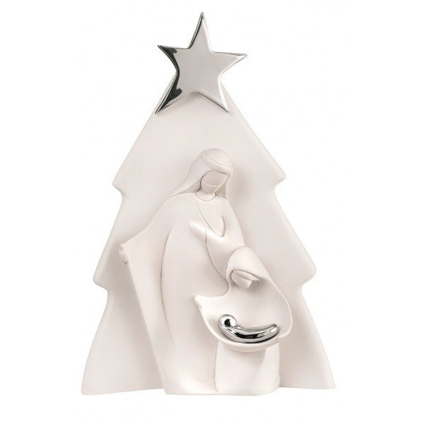 Statuina Sacra Famiglia Bongelli Preziosi in resina stile moderno 15 cm