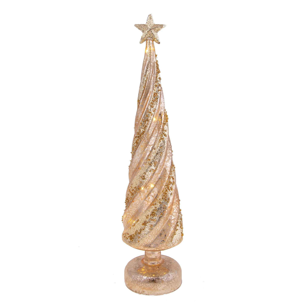 Albero di Natale cono Bianchi Dino in vetro con LED altezza 40 cm