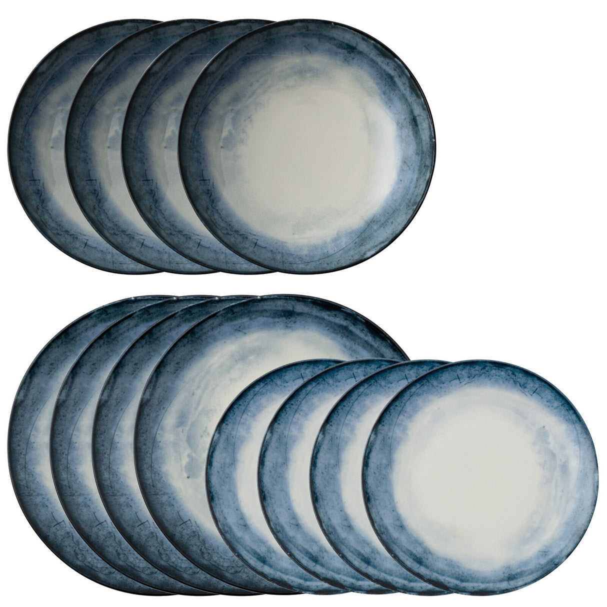 ARTHUR KRUPP - Set 12 Pezzi Servizio Piatti Tavola Shade Sea Porcellana